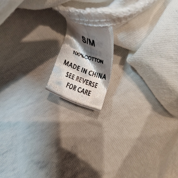 Wishlist White Star Print Cotton Tee Shirt Size Small - Picture 4 of 8